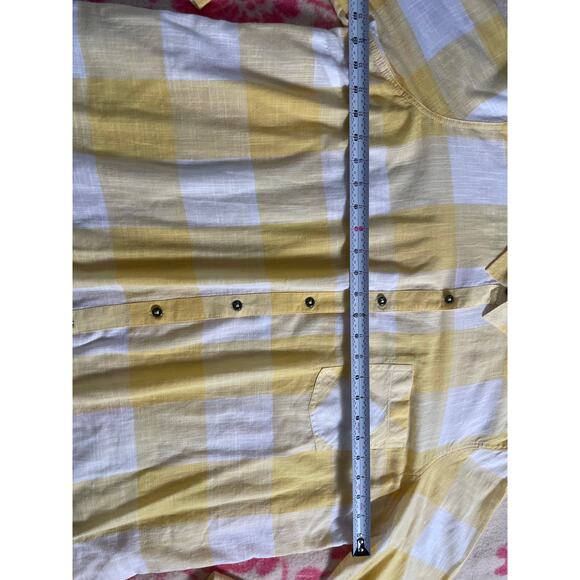 Natural Reflections 100% Cotton yellow & white pattern long sleeve plus SZ XXL - Picture 7 of 8